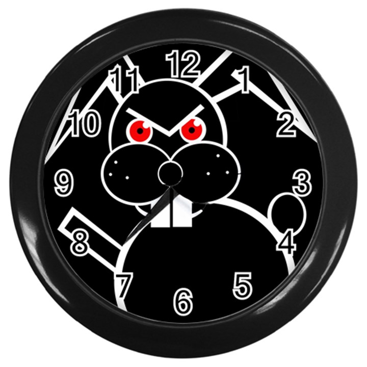 Evil rabbit Wall Clocks (Black)