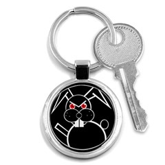 Evil Rabbit Key Chains (round)  by Valentinaart