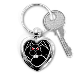 Evil Rabbit Key Chains (heart)  by Valentinaart