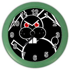 Evil Rabbit Color Wall Clocks by Valentinaart