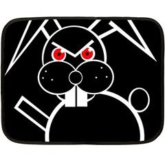 Evil Rabbit Double Sided Fleece Blanket (mini)  by Valentinaart