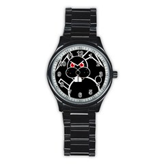 Evil Rabbit Stainless Steel Round Watch