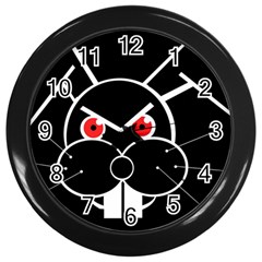 Evil Rabbit Wall Clocks (black) by Valentinaart