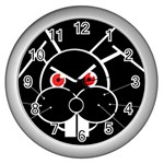 Evil rabbit Wall Clocks (Silver)  Front