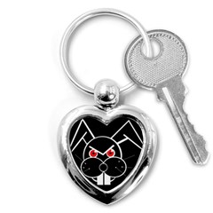 Evil Rabbit Key Chains (heart)  by Valentinaart