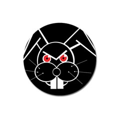 Evil Rabbit Magnet 3  (round) by Valentinaart