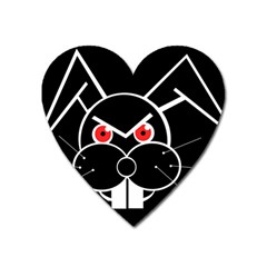 Evil Rabbit Heart Magnet by Valentinaart