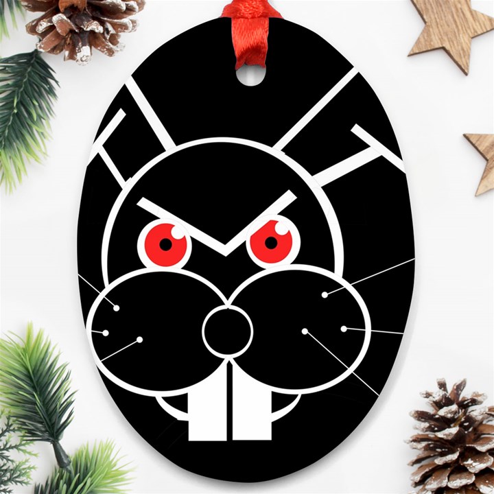 Evil rabbit Oval Ornament (Two Sides)