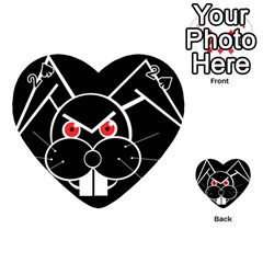 Evil Rabbit Playing Cards 54 (heart)  by Valentinaart