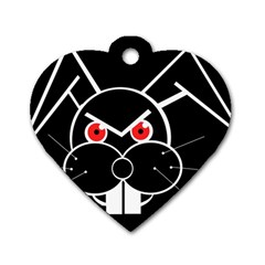 Evil Rabbit Dog Tag Heart (one Side) by Valentinaart