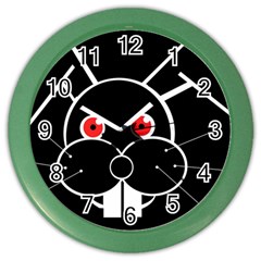 Evil Rabbit Color Wall Clocks by Valentinaart