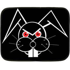 Evil Rabbit Fleece Blanket (mini) by Valentinaart