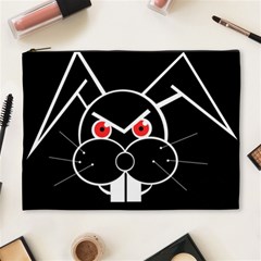 Evil Rabbit Cosmetic Bag (xl) by Valentinaart