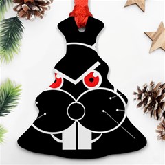 Evil Rabbit Christmas Tree Ornament (2 Sides) by Valentinaart