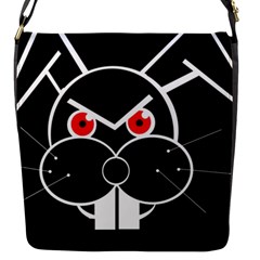 Evil Rabbit Flap Messenger Bag (s) by Valentinaart