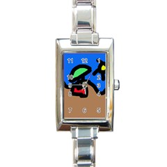 Beach Rectangle Italian Charm Watch by Valentinaart