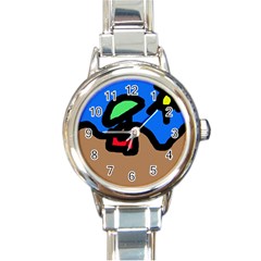 Beach Round Italian Charm Watch by Valentinaart