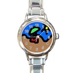 Beach Round Italian Charm Watch Front