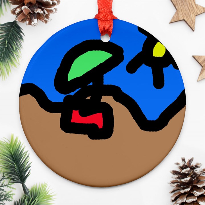 Beach Ornament (Round) 