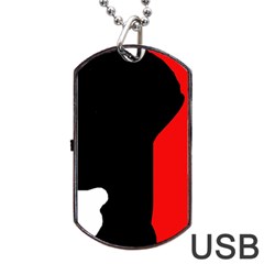 Man Dog Tag Usb Flash (one Side) by Valentinaart