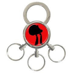 Red And Black Abstraction 3-ring Key Chains by Valentinaart