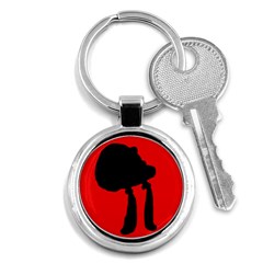 Red And Black Abstraction Key Chains (round)  by Valentinaart