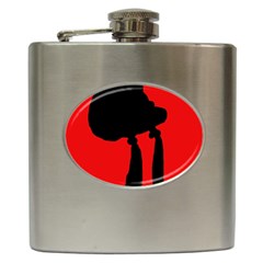 Red And Black Abstraction Hip Flask (6 Oz) by Valentinaart