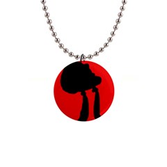 Red And Black Abstraction Button Necklaces by Valentinaart