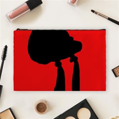 Red And Black Abstraction Cosmetic Bag (large)  by Valentinaart