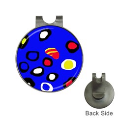 Blue Pattern Abstraction Hat Clips With Golf Markers by Valentinaart