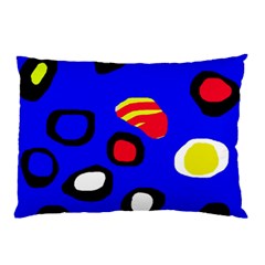 Blue Pattern Abstraction Pillow Case by Valentinaart