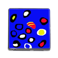 Blue Pattern Abstraction Memory Card Reader (square) by Valentinaart