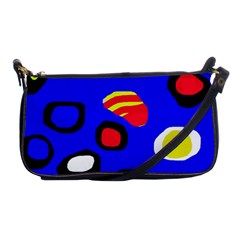 Blue Pattern Abstraction Shoulder Clutch Bags by Valentinaart