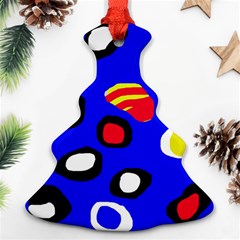 Blue Pattern Abstraction Ornament (christmas Tree) by Valentinaart