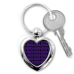 Dots Pattern Purple Key Chains (heart)  by BrightVibesDesign