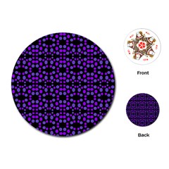 Dots Pattern Purple Playing Cards (round)  by BrightVibesDesign