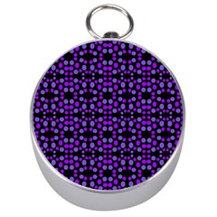 Dots Pattern Purple Silver Compasses by BrightVibesDesign