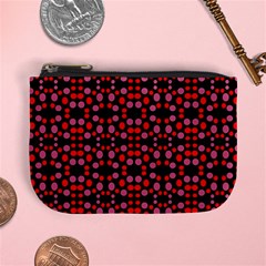 Dots Pattern Red Mini Coin Purses by BrightVibesDesign