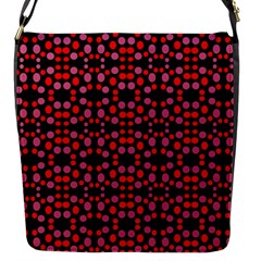 Dots Pattern Red Flap Messenger Bag (s) by BrightVibesDesign