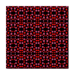 Dots Pattern Red Tile Coasters by BrightVibesDesign