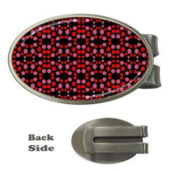 Dots Pattern Red Money Clips (oval)  by BrightVibesDesign