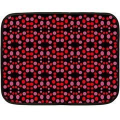 Dots Pattern Red Fleece Blanket (mini) by BrightVibesDesign