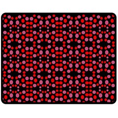 Dots Pattern Red Fleece Blanket (medium)  by BrightVibesDesign