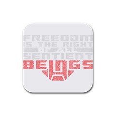 Freedom Is The Right Grunge Rubber Square Coaster (4 Pack)  by justinwhitdesigns