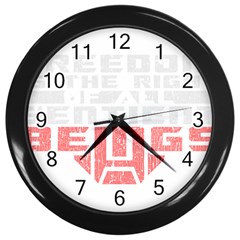 Freedom Is The Right Grunge Wall Clocks (black) by justinwhitdesigns