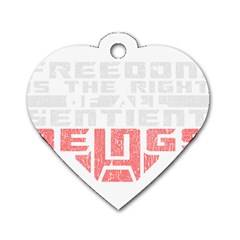 Freedom Is The Right Grunge Dog Tag Heart (one Side) by justinwhitdesigns