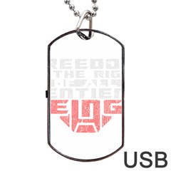 Freedom Is The Right Grunge Dog Tag Usb Flash (one Side) by justinwhitdesigns