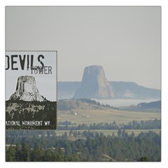 Devils Tower Stamp And Phto Large Satin Scarf (square)