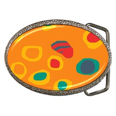 Orange Abstraction Belt Buckles by Valentinaart