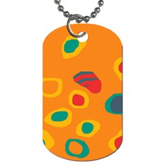 Orange Abstraction Dog Tag (two Sides) by Valentinaart